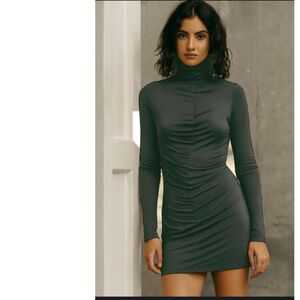 Cora Kemperman Drapped Mockneck Long Sleeve Dress S NWOT